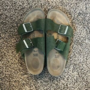 Birkenstock Green Sparkly Arizona Sandals